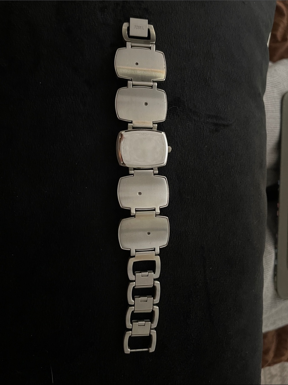 Fossil Silver-Tone Bracelet Watch with Dark Brown Inlay - Picture 2 of 5